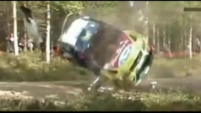 Авария Микко Хирвонена на ралли Финляндии 2010 WRC