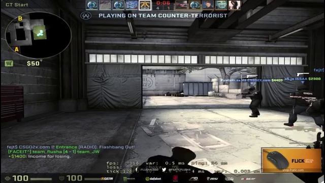 Fnatic flusha playing CSGO Faceit on Cache (twitch stream)