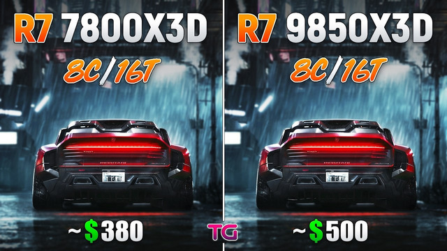 Ryzen 7 7800X3D vs Ryzen 7 9850X3D – Test in 11 Games