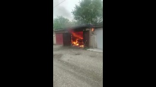 Взрыв газового баллона в гараже. Россий Черкесск 1.06.2018