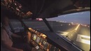 Взлёт самолёта из кабины пилота Боинг 737 800