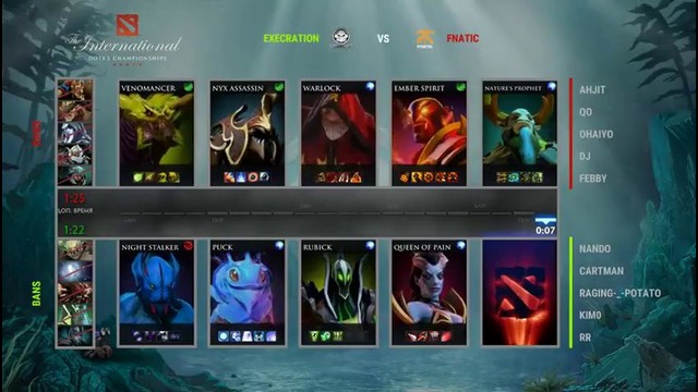DOTA2: The International 2017 – Fnatic vs Execration (Game 2, SEA Quals)