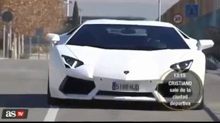 Криштиану прибыл на тренировку на Lamborghini Aventador