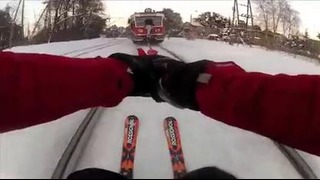 В погоне за электричкой на лыжах (в Польше)