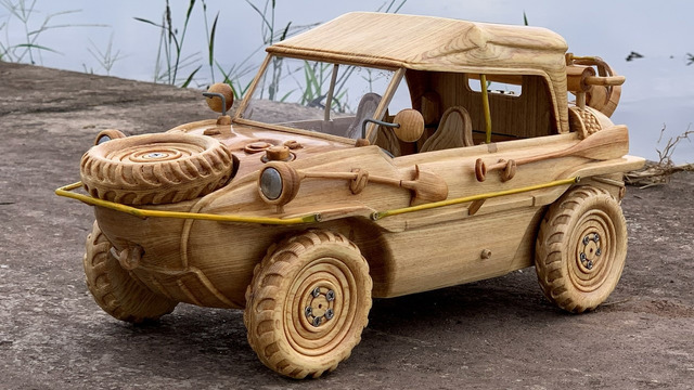 Making an Amphibious Wooden Car: VW Typ 166 (It Actually Swims!)