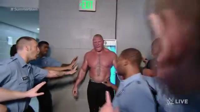 The brawl between brock lesnar and the undertaker spills backstage raw july 20 2015