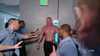The brawl between brock lesnar and the undertaker spills backstage raw july 20 2015