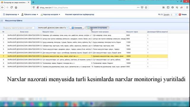 "Bozorlar nazorati" axborot tizimi