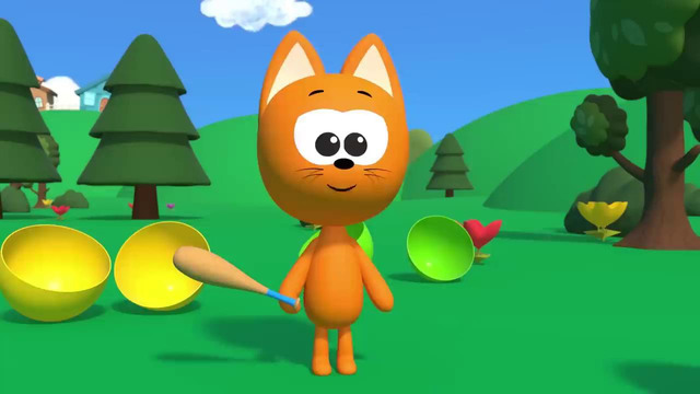 Pesca de huevos de colores Juegos infantiles y dibujos animados El gatito Koté Español