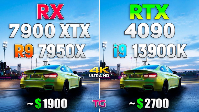 RTX 4090 + i9 13900K vs RX 7900 XTX + Ryzen 9 7950X – Test in 9 Games
