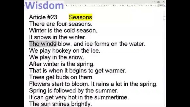 Seasons (There is, getting late)