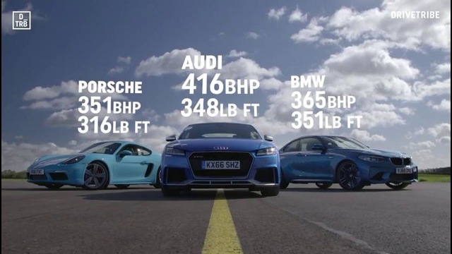 Audi TT RS vs BMW M2 vs Porsche 718 Cayman S: Дино тесты