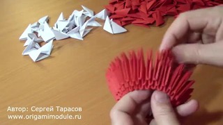 Модульное оригами. Радужный лебедь Часть1