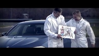 Как нарисовать открытку на Рождество в дрифтующем BMW M5