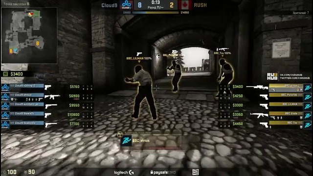 Rush vs. Cloud9 – ESL Pro League S5 – de cobblestone (flife)