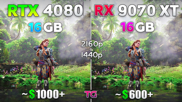 RTX 4080 vs RX 9070 XT – Test in 10 Games | 1440p & 4K