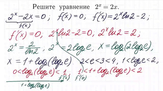 Единственный способ решения уравнения 2^x=2x
