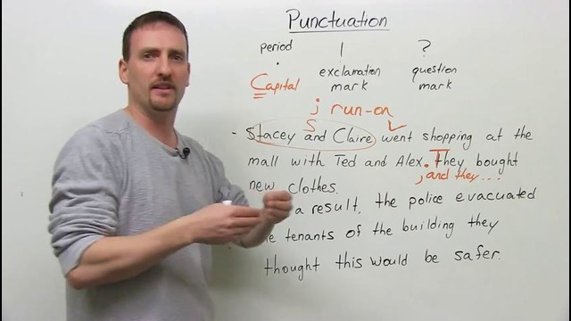 Learn Punctuation- period, exclamation mark, question mark