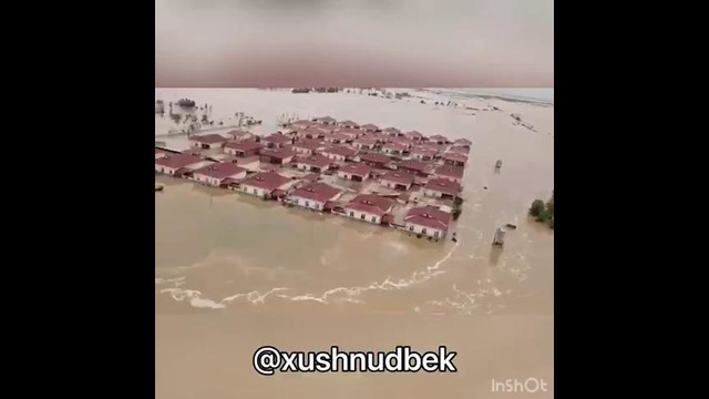 Сирдарёдаги фалокат оқибатлари акс этган видео