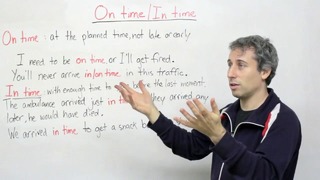 Prepositions in English – on time or in time