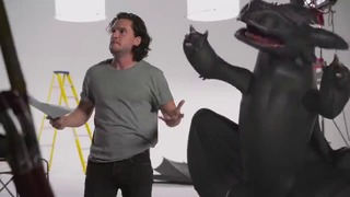 Как приручить дракона 3 Пробы Кита Харингтона с Беззубиком из мультфильма