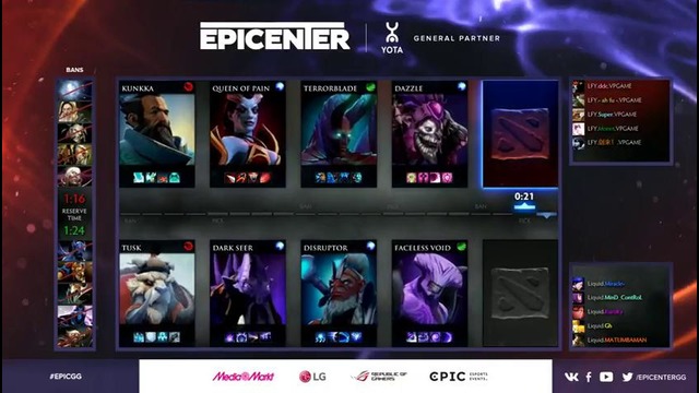 Dota 2: EPICENTER Moscow 2017: Team Liquid vs LGD Forever Young (Group A, Game 1)