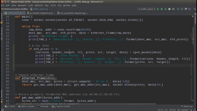 Python Network Packet Sniffer Tutorial – 6 – Displaying Packet Data