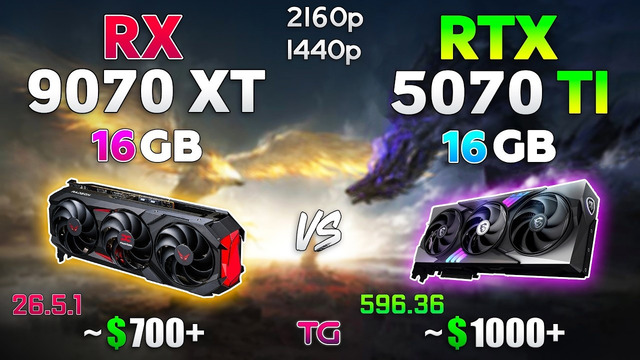 RX 9070 XT vs RTX 5070 Ti – Big Comparison with New Drivers | 1440p & 4K
