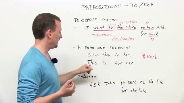 TO or FOR- Prepositions in English