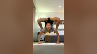 Woman Performs Flexible Contortion and Balancing Acts