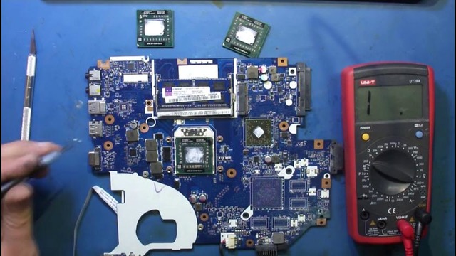 Видеоотчет по ремонту Acer V3 Q5WV8( LA-8331P) Проверка процессора с помощью тестера