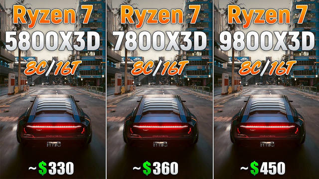 Ryzen 7 5800X3D vs Ryzen 7 7800X3D vs Ryzen 7 9800X3D – Test in 10 Games | 2026