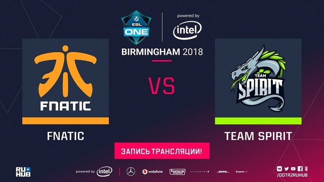 ESL One Birmingham 2018 – Fnatic vs Team Spirit (Game 1, Groupstage)