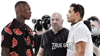 Перепалка Адесаньи и Косты перед боем / Лицом к лицу на пресс-конференции UFC 253