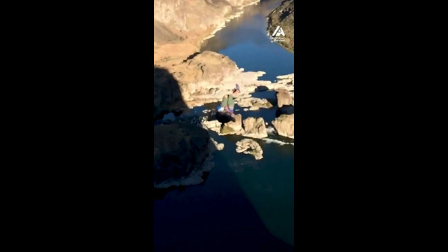 Guy Uses Russian Swing to Jump off Cliff | People Are Awesome #shorts