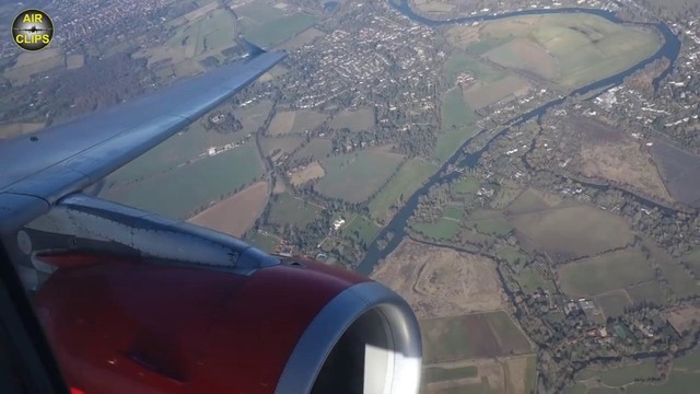 Посадка Аэробуса А-319 в перегруженном аэропорту Хитроу (Лондон)