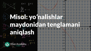 5 Misol: yoʻnalishlar maydonidan tenglamani aniqlash | Birinchi tartibli differensial tenglamalar