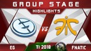 Highlights EG vs Fnatic (4 день) TI8 The International 2018 Dota 2 18.08.2018