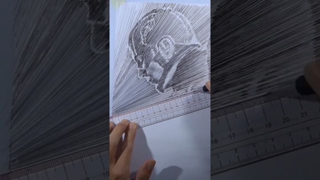 Draw Captain America with a ruler #drawing #drawlikeaprinter #artdrawing