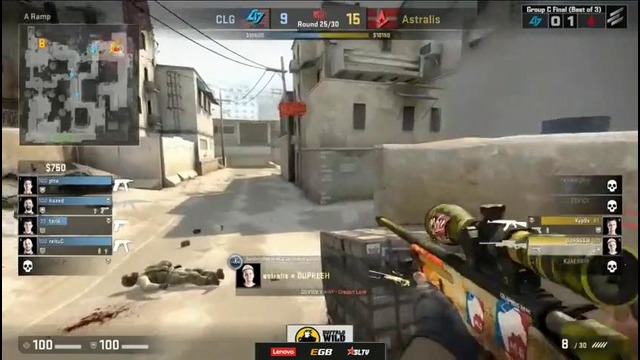 CLG vs Astralis, map 2 dust2, ELEAGUE Season 1