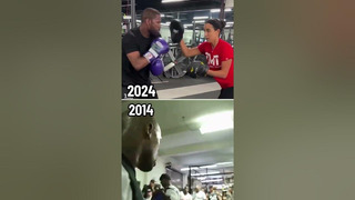 Флойд Мейвезер работа на лапах с разницей в 10 лет 🥊#boxing #mayweather