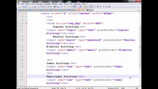 HTML/PHP va MySQLda registratsiya tizimini yaratish