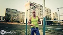 Street workout. Горизонтальный вис на турнике