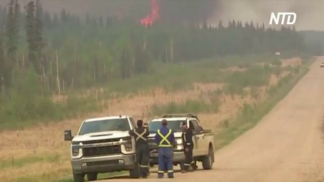 Из-за масштабного пожара в канадской провинции Альберта перекрыли шоссе