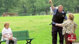 Just for laughs gags (Little Old Lady VS Giant Mean Cop)