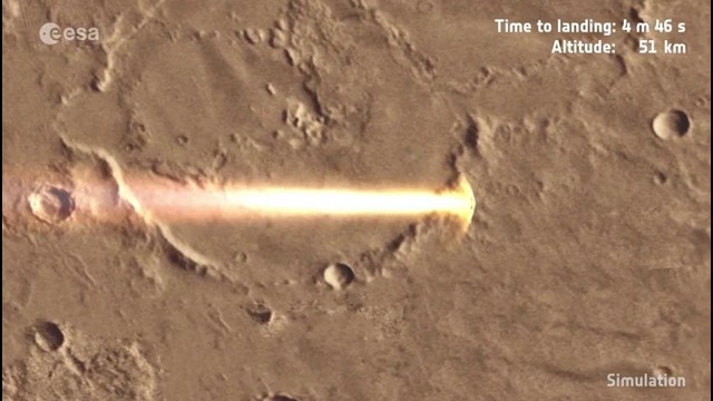 Компьютерная модель посадки на Марс модуля Schiaparelli