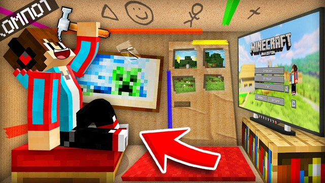 Я СДЕЛАЛ РЕМОНТ В ДОМЕ ИЗ КАРТОНА В МАЙНКРАФТ | Компот Minecraft