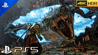 (PS5) God of War Ragnarök – KRATOS VS THE CREATURE(Nidhogg) Boss Fight Gameplay [4K 60FPS HDR]