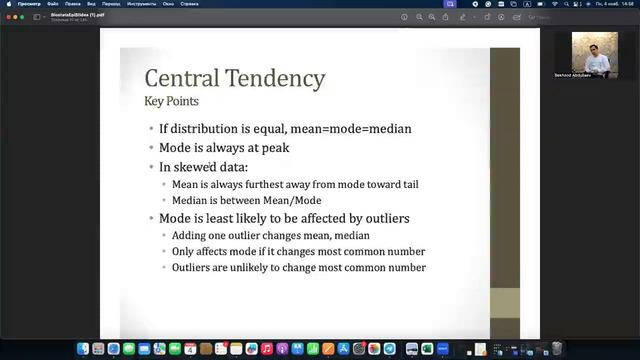 Основы статистики (Statistika asoslari) – 1 dars 1 qism