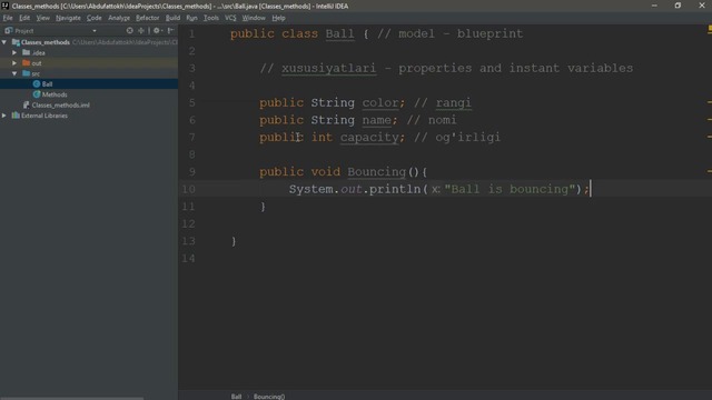 Android #9 – Java Classes and Objects – Javada Klasslar va obyektlarga kirish